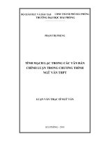 Luận văn Thạc sĩ Tính mạch lạc trọng các văn bản chính luận trong chương trình ngữ văn THPT