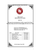 tiểu luận kinh tế lượng mối quan hệ của đa dạng hóa, cải tiến và một số yếu tố khác đến tăng trưởng việc làm của doanh nghiệp việt nam vừa và nhỏ 