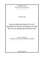Đánh giá hiệu quả kinh tế của các biện pháp gia cường cầu bê tông cốt thép dự ứng lực trên địa bàn tỉnh trà vinh 