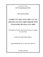 Nghiên cứu khả năng chịu cắt tại liên kết cột ống thép nhồi bê tông với dầm bẹt bê tông cốt thép 
