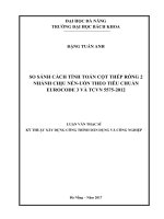 So sánh cách tinh toán cột thép rỗng 2 nhánh chịu nén   uốn theo tiêu chuẩn eurocode 3 và TCVN 5575   2012 