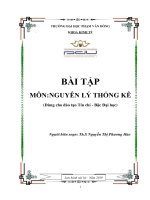 Bài tập Nguyên lý thống kê  ĐH Phạm Văn Đồng