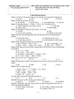 ĐỀ CƯƠNG ôn tập học kì 2 KHỐI 10 _CÓ GỢI Ý ĐÁP  ÁN