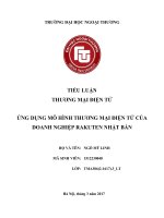 ỨNG DỤNG mô HÌNH THƯƠNG mại điện tử của DOANH NGHIỆP RAKUTEN NHẬT bản 