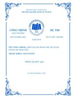 Công trình dự thi Giải thưởng đề tài môn học xuất sắc UEH500  năm 2019: Thiết kế sản phẩm thẻ tín dụng dành cho sinh viên