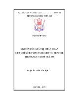 Nghiên cứu giá trị chẩn đoán của chỉ số b type natriuretic peptide trong suy tim trẻ em 