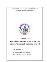 SÁNG KIẾN KINH NGHIỆM một số biện pháp bồi dưỡng nâng cao chất lượng chuyên môn cho giáo viên