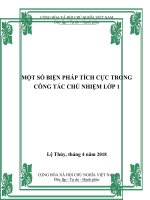 skkn một số biện pháp tích cực trong công tác chủ nhiệm lớp 1 