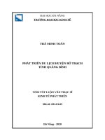 Phát triển du lịch huyện bố trạch, tỉnh quảng bình 