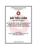 tiểu luận kinh tế lượng các yếu tố ảnh hưởng đến chỉ số năng lực cạnh tranh cấp tỉnh PCI của các tỉnh, thành phố việt nam năm 2018 