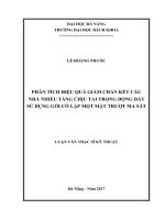 Phân tích hiệu quả giảm chấn kết cấu nhà nhiều tầng chịu tải trọng động đất sử dụng gối cô lập một mặt trượt ma sát 