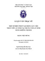 Luận văn thạc sỹ - Một số biện pháp tạo động lực cho nhân viên an ninh tại Trung tâm an ninh hàng không Nội Bài