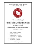 tiểu luận kinh tế lượng các nhân tố ảnh hưởng đến đầu tư trực tiếp nước ngoài của các quốc gia trên thế giới 
