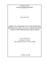 Nghiên cứu ảnh hưởng của cường độ bê tông đến khả năng chịu cắt của sàn trong liên kết cột ống thép nhồi bê tông với sàn phẳng 