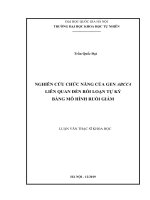 Luận văn thạc sĩ: Nghiên cứu chức năng của gen ABCC4 liên quan đến rối loạn tự kỷ bằng mô hình ruồi giấm