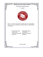 Trình bày ứng dụng hoạch định nguồn lực doanh nghiệp (enterprise resource planning – ERP) tại công ty cổ phần thế giới số trần anh 