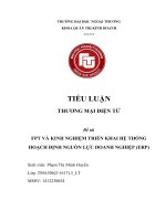 FPT và KINH NGHIỆM TRIỂN KHAI hệ THỐNG HOẠCH ĐỊNH NGUỒN lực DOANH NGHIỆP (ERP) 