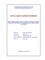 SKKN một số biện pháp nâng cao chuyên đề phát triển thẩm mỹ cho trẻ 4 5 tuổi thông qua hoạt động tạo hình 