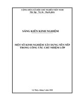 SKKN một số kinh nghiệm xây dựng nề nếp trong công tác chủ nhiệm lớp 