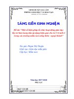 SKKN một số biện pháp tổ chức các hoạt động giáo duc “lấy trẻ làm trung tâm “ áp dụng hiệu quả cho trẻ 5 6 tuổi ở các trường mầm non nông thôn ngoại thành 