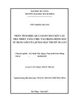 Phân tích hiệu quả giảm chấn kết cấu nhà nhiều tầng chịu tải trọng động đất sử dụng gối cô lập hai mặt trượt ma sát 