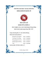 tiểu luận kinh tế lượng 2 nghiên cứu các yếu tố ảnh hưởng tới tăng trưởng kinh tế một số quốc gia giai đoạn 2000   2017 