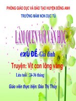 slide bài giảng làm quen với văn học truyện vịt con lông vàng 