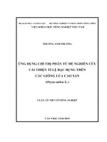 Luận án tiến sĩ: Đánh giá nguồn gen và phân tích chỉ thị phân tử liên quan tính trạng năng suất trứng ở giống gà Liên Minh