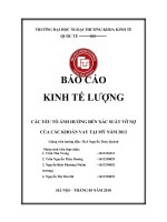 tiểu luận kinh tế lượng các yếu tố ảnh hưởng đến xác suất vỡ nợ của các khoản vay tại mỹ 