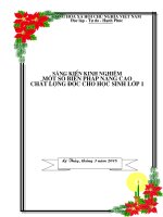 SKKN một số biện pháp nâng cao chất lượng đọc cho học sinh lớp 1 