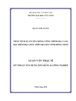 Phân tích sự cố nền móng công trình dựa vào đặc điểm địa chất trên địa bàn tỉnh Đồng Tháp