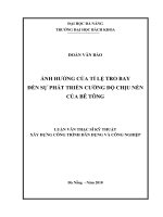 Ảnh hưởng của tỉ lệ tro bay đến sự phát triển cường độ chịu nén của bê tông 