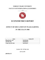 tiểu luận kinh tế lượng EFFECT OF EDUCATION ON WAGE EARNING IN THE USA IN 1980 