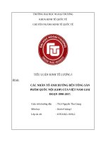 tiểu luận kinh tế lượng một số nhân tố ảnh hưởng đến GDP của việt nam giai đoạn 1990 2017 
