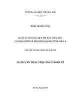 Luận văn thạc sỹ - Quản lý sử dụng quỹ ốm đau, thai sản của Bảo hiểm xã hội trên địa bàn tỉnh Sơn La