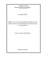 Nghiên cứu sản xuất gạch bê tông không nung sử dụng nguồn vật liệu trên địa bàn tỉnh trà vinh và các vùng phụ cận 