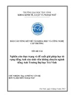 Nghiên cứu thực trạng và đề xuất giải pháp học từ vựng tiếng Anh của sinh viên không chuyên ngành tiếng Anh Trường Đại học Trà Vinh