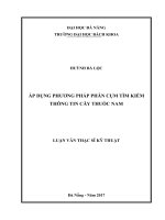 Áp dụng phương pháp phân cụm tìm kiếm thông tin cây thuốc nam 