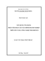 Xây dựng ứng dụng phân tích báo cáo tài chính doanh nghiệp trên nền tảng công nghệ web service 