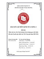 tiểu luận kinh tế lượng 2 phân tích các yếu tố ảnh hưởng tới sản lượng gạo xuất khẩu đến một số quốc gia chính của việt nam giai đoạn 2001 2016 