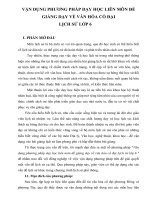 SKKN vận dụng phương pháp dạy học liên môn để giảng dạy văn hóa cổ đại lớp 6 