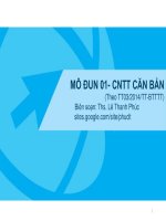 Bài giảng Ứng dụng công nghệ thông tin  Mô đun 01: Công nghệ thông tin căn bản