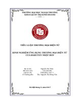 KINH NGHIỆM ỨNG DỤNG THƯƠNG mại điện tử của RAKUTEN NHẬT bản 