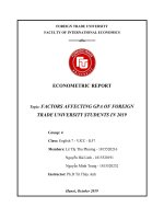 tiểu luận kinh tế lượng FACTORS AFFECTING GPA OF FOREIGN TRADE UNIVERSITY STUDENTS IN 2019 