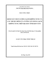 Khảo sát chất lượng gạch không nung và các nhược điểm của tường xây bằng gạch không nung trên địa bàn tỉnh kon tum 