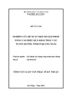 Nghiên cứu đề xuất một số giải pháp nâng cao hiệu quả khai thác các tuyến đường tỉnh ở quảng ngãi 