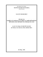 Luận văn thạc sĩ nghiên cứu đánh giá tác động của biến đổi khí hậu đến dòng chảy hồ khe tân, tỉnh quảng nam 