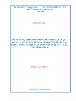 Đề Xuất Một Số Giải Pháp Nâng Cao Chất Lượng Quản Lý Dự Án Đầu Tư Xây Dựng Công Trình Dân Dụng