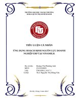 ỨNG DỤNG HOẠCH ĐỊNH NGUỒN lực DOANH NGHIỆP ERP tại VINAMILK 