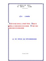 Xây dựng chiến lược phát triển nguồn nhân lực cho bệnh viện đa khoa tỉnh vĩnh long, giai đoạn 2016   2020 